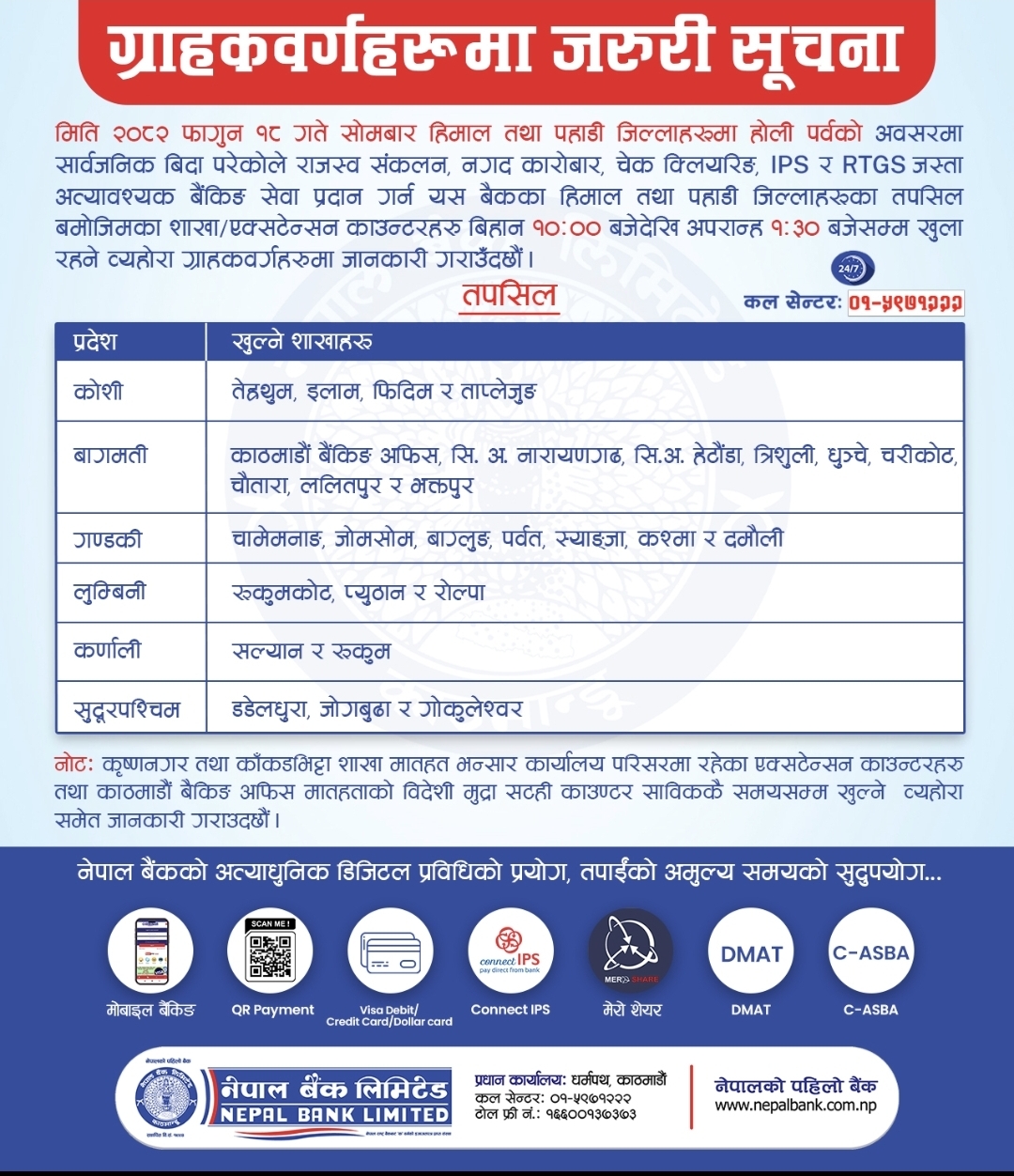 Regarding Branch Opening on 2082.11.18