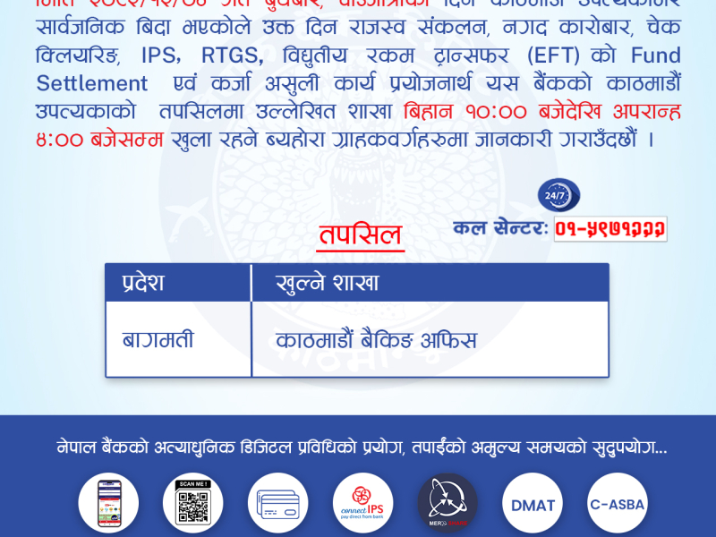 Public Holiday Notice (Ghodejatra 2082.12.04)