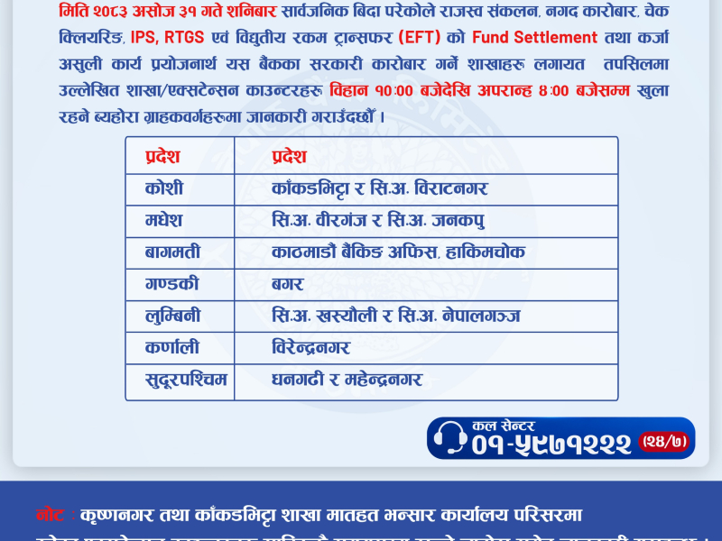 Branch Opening Notice on Saturday, 2083.06.31